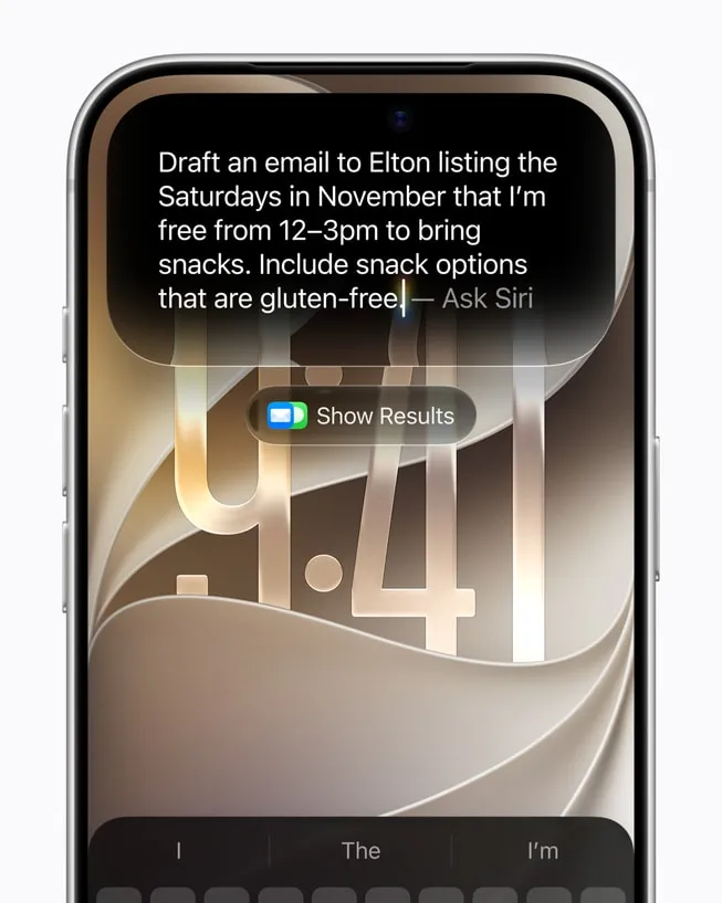 A user employs Siri AI to draft an email.